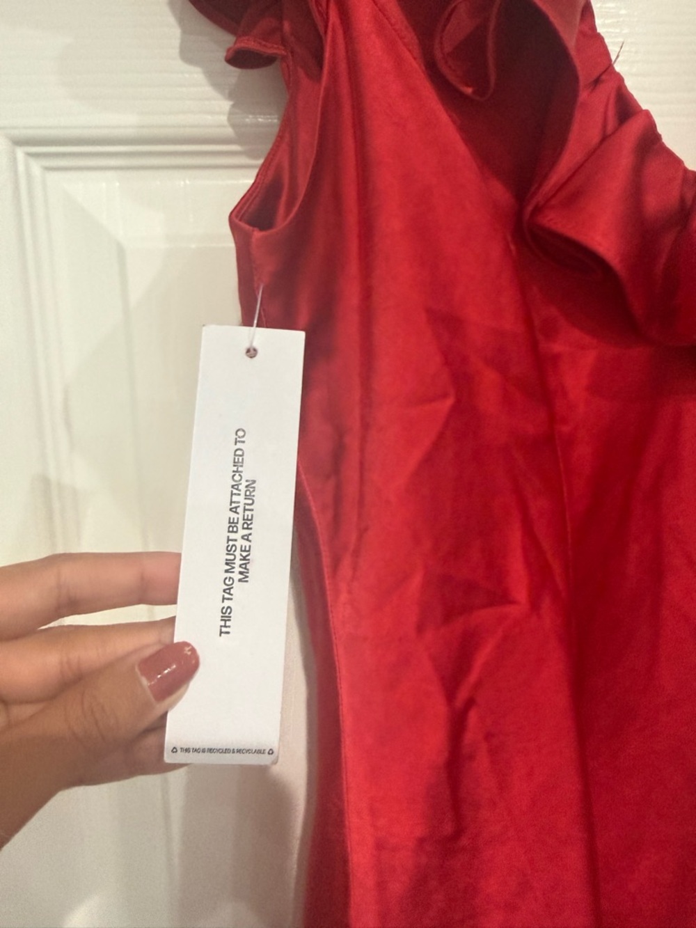 Princess Polly - Butacup Frill Mini Dress Red size 4 NWT - Picture 4 of 6